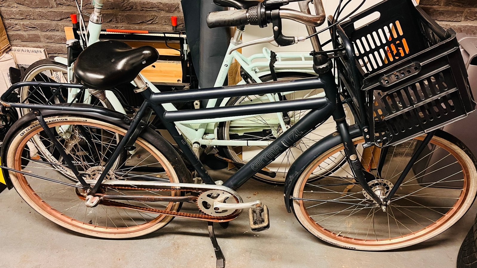 Cortina U4 Transportfiets - Blauw - voor onderdelen, Fietsen en Brommers, Gebruikt, Velgrem, Versnellingen, 53 tot 57 cm