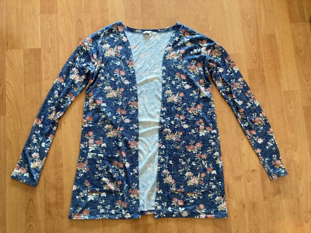 Gebloemde blauwe vest Clockhouse – maat S, Blauw, Ophalen of Verzenden, Zo goed als nieuw, Clockhouse