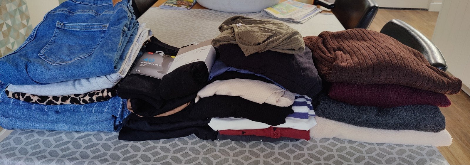 Pakket zwangerschapskleding mt L/XL, Kleding | Dames, Positiekleding, Ophalen of Verzenden, Zo goed als nieuw, Maat 42/44 (L)