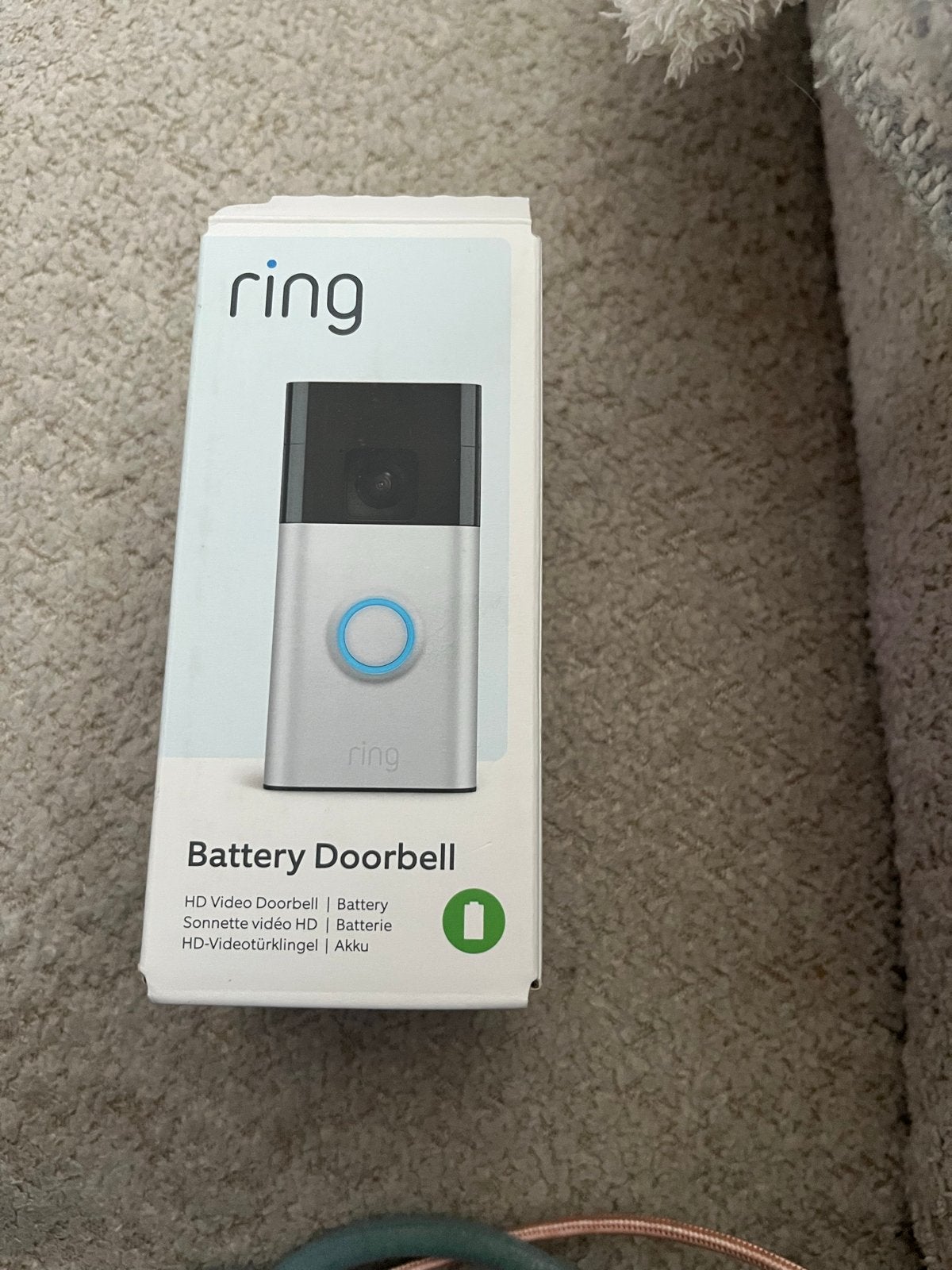 Ring Video Deurbel Batterij  type 2, Ophalen of Verzenden, Bewegingsdetectiesensor, Zo goed als nieuw, Draadloos