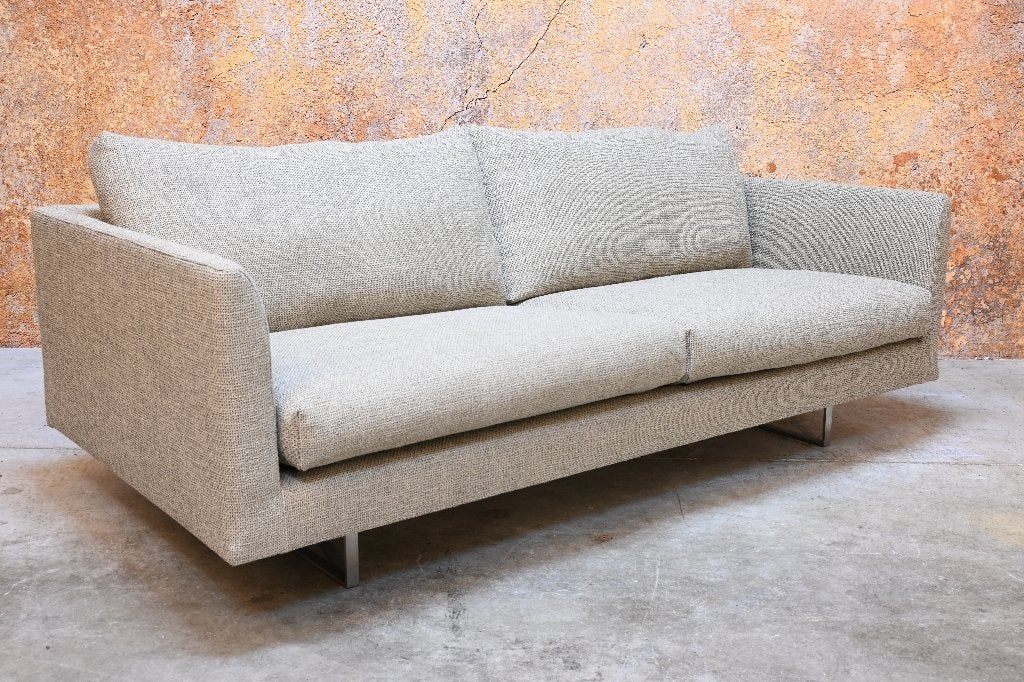 NIEUW beklede Montis Axel design bank in beige stof, Montis, 150 tot 200 cm, Montis, Driepersoons