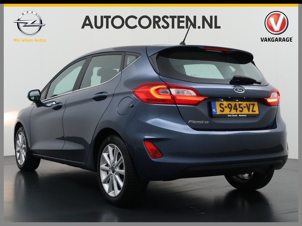 Ford Fiesta 1.0T 126PK Titanium Apple Carplay Android Navi L, Auto's, Voorwielaandrijving, Stof, Gebruikt, Blauw