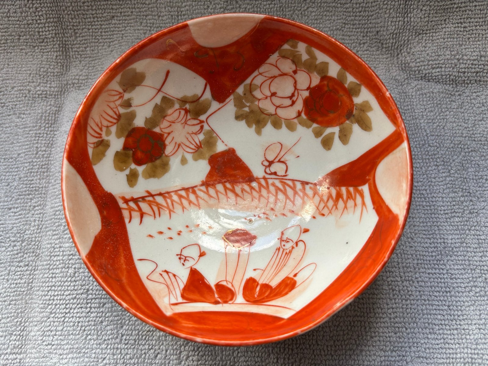 Antieke Japanse Imari porseleinen kom, handgeschilderd, Ophalen of Verzenden