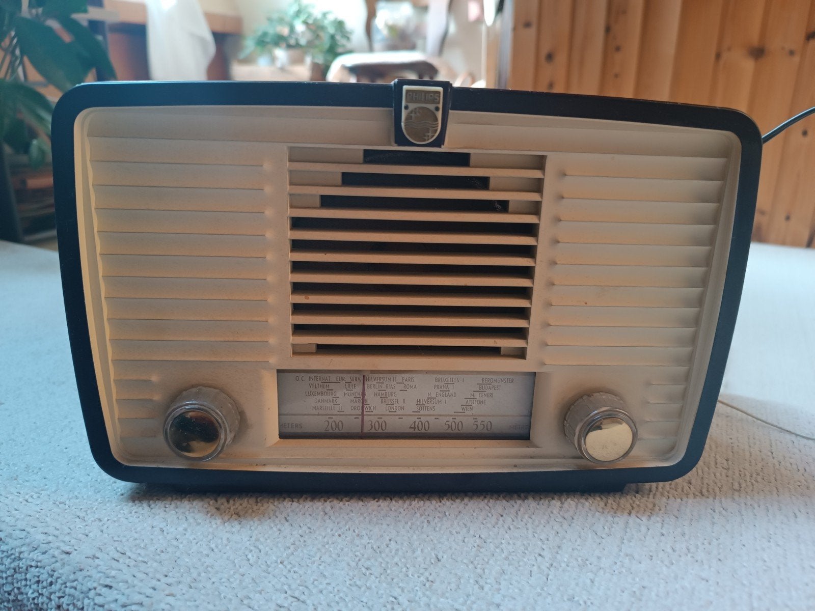 Vintage Philips BX 315 U buizenradio - Gaat aan, bromt, Ophalen, Gebruikt, Radio