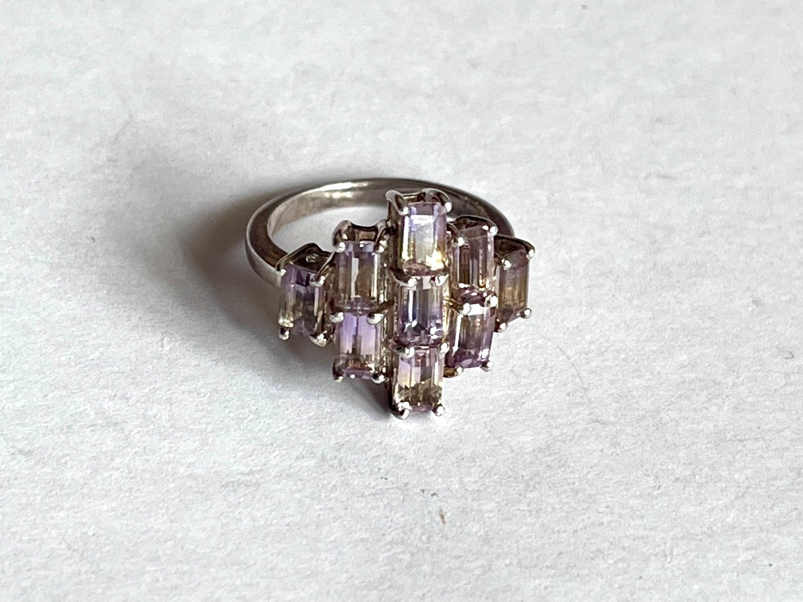 Ring vintage zilver amethist, Sieraden, Tassen en Uiterlijk, Verzenden, Zilver, Ring, Met edelsteen