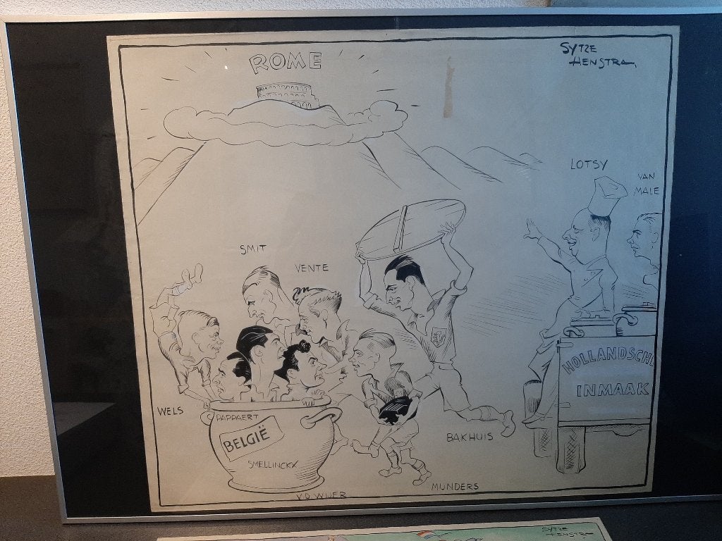 ORIGINELE tekening debuut Kick Smit 1934 Nederland - België, Verzamelen, Ophalen, Overige typen