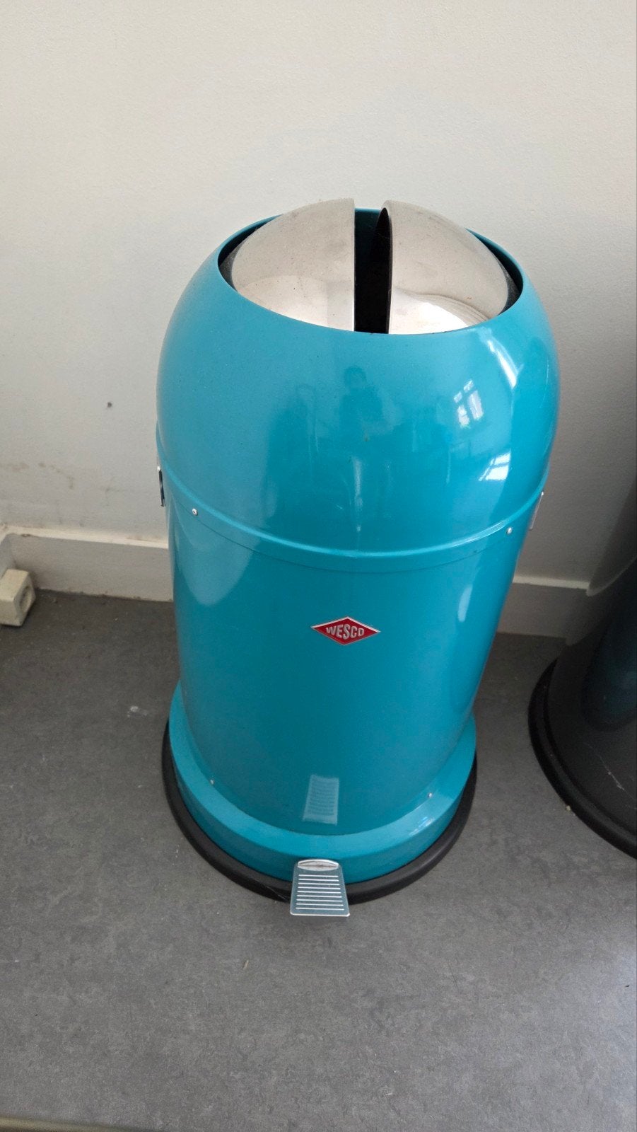 Wesco Kickmaster Pedaalemmer 33 Liter - Turquoise, Ophalen, Gebruikt, Met pedaal, Metaal