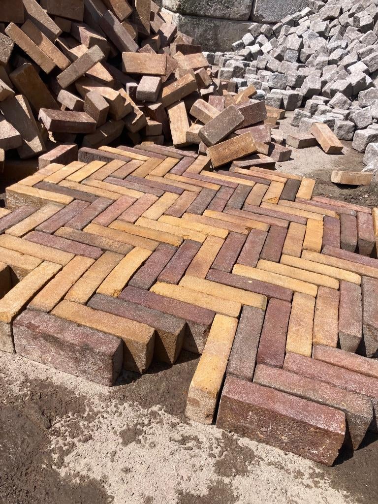 200m2 NIEUW GEBAKKEN WAALTJES BONTE MIX AANBIEDING, Keramiek, Klinkers, Nieuw, DeStenenMan