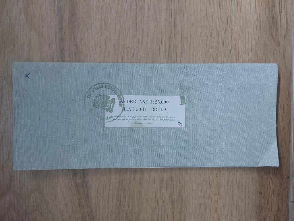 50B Breda Ginneken Chaam Meerle Bavel Stafkaart uit 1980, Boeken, Atlassen en Landkaarten, Topografische Dienst Nederland, Ophalen of Verzenden