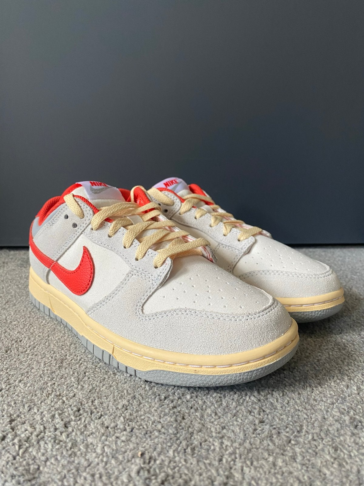 Nike Dunk Low Sail/Picante Red-Photon Dust Maat 38.5, Colosseum 1, -, Verzenden, Wit