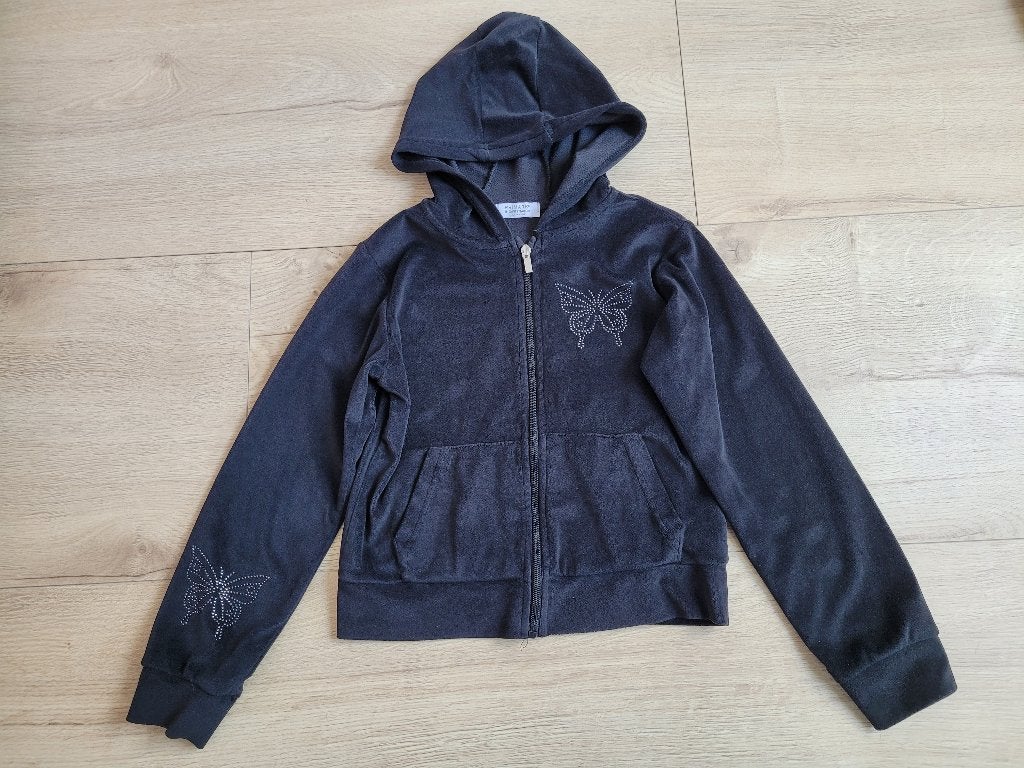 PRIMARK zwart zacht velours vestje maat 140 ~ SJ2037, Kinderen en Baby's, Kinderkleding | Maat 140, Gebruikt, Meisje, Trui of Vest