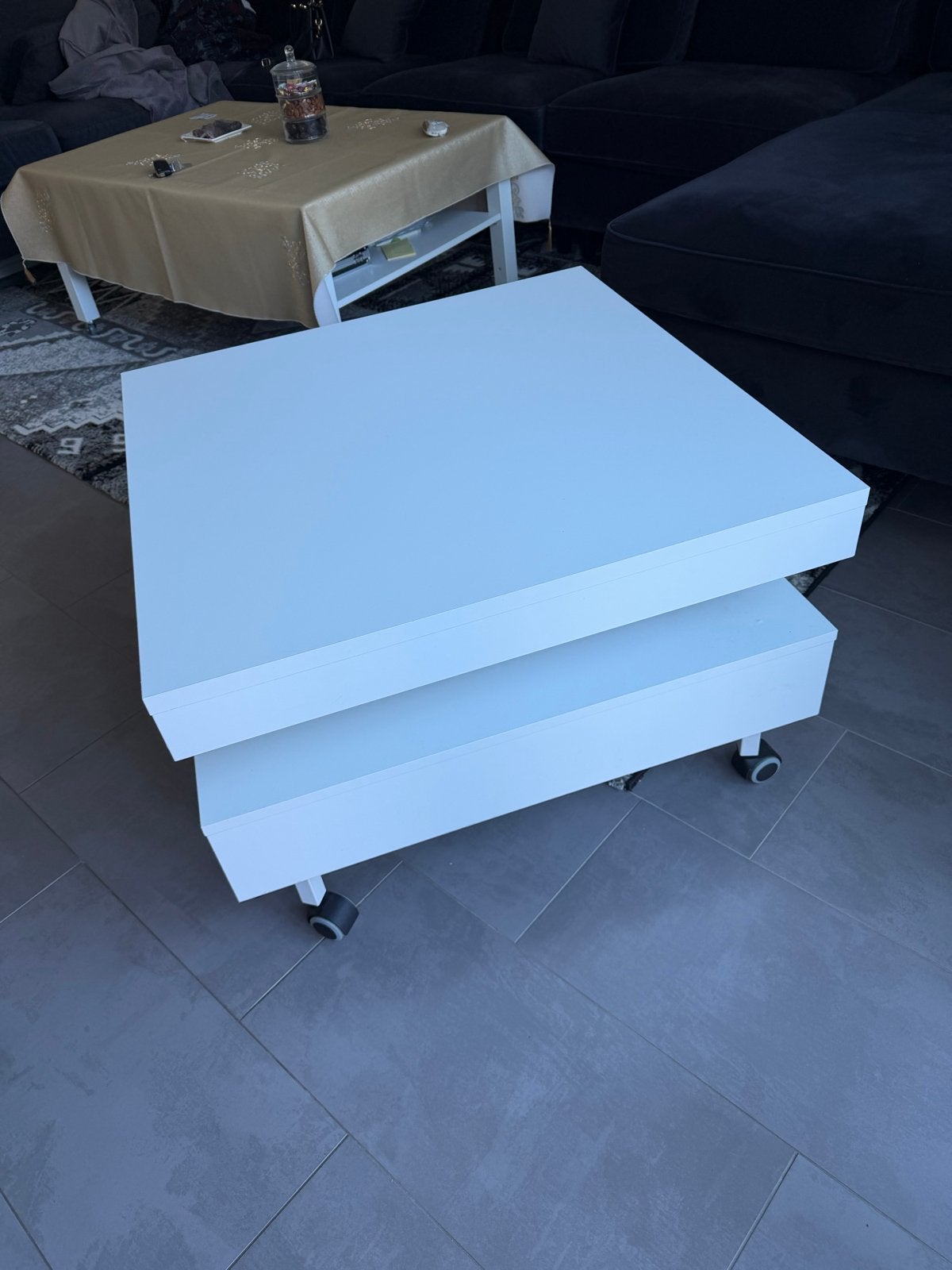 Witte salontafel met of zonder wieltjes