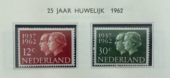 1962 Postfris 2x Zilveren Huwelijk NVPH 764#765, Postzegels en Munten, Postzegels | Nederland, Ophalen of Verzenden, Na 1940, Postfris