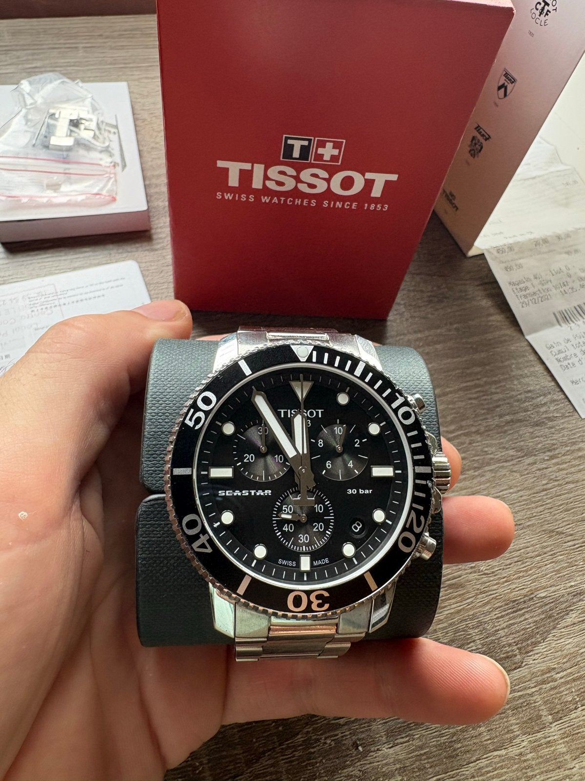 Tissot Seastar Chronograaf, Overige merken, Staal, Polshorloge, Ophalen of Verzenden