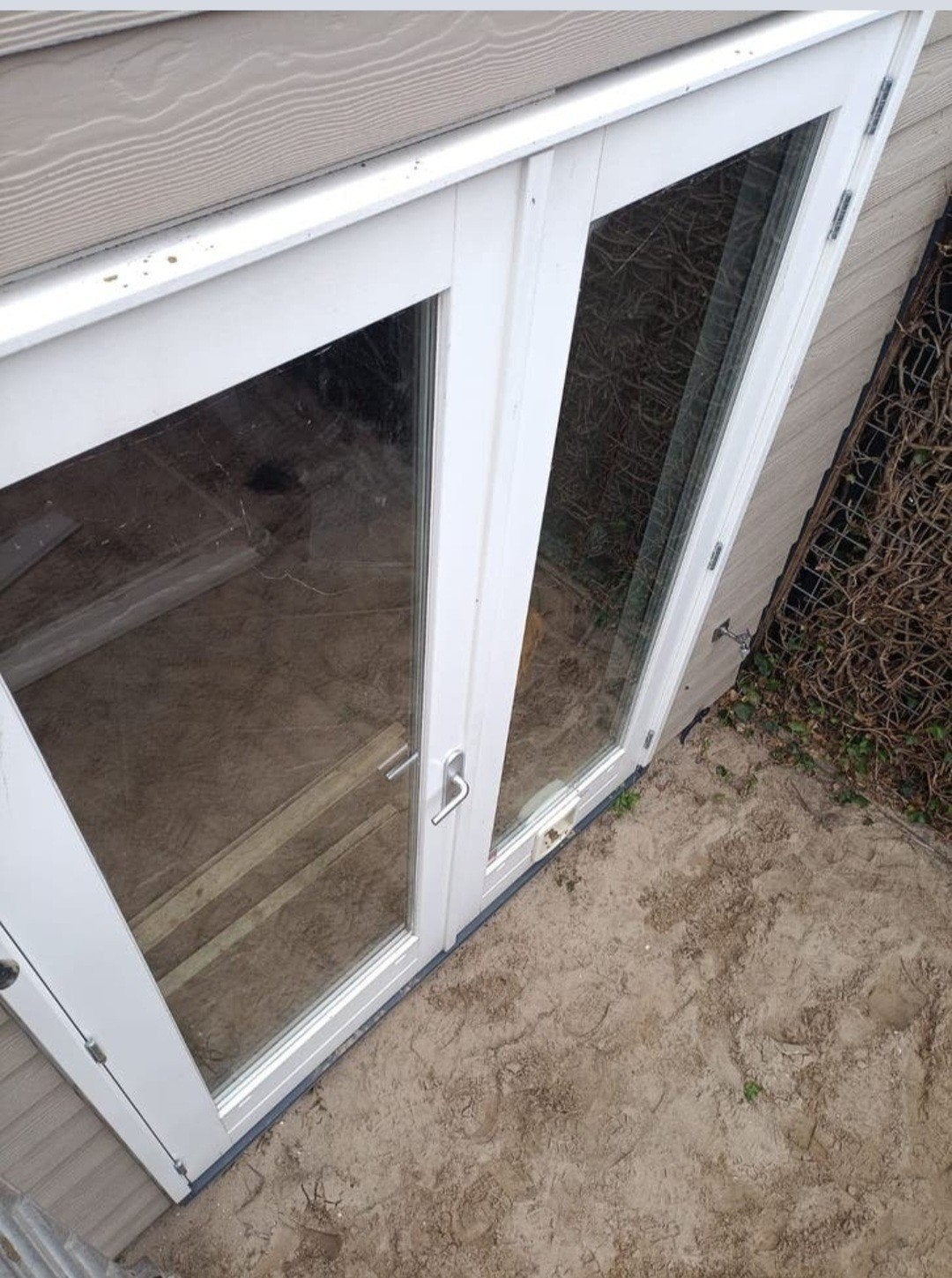 Hardhouten kozijn hardhouten tuindeuren dubbel glas driepunt, Ophalen of Verzenden, Zo goed als nieuw, Hout, Raamkozijn