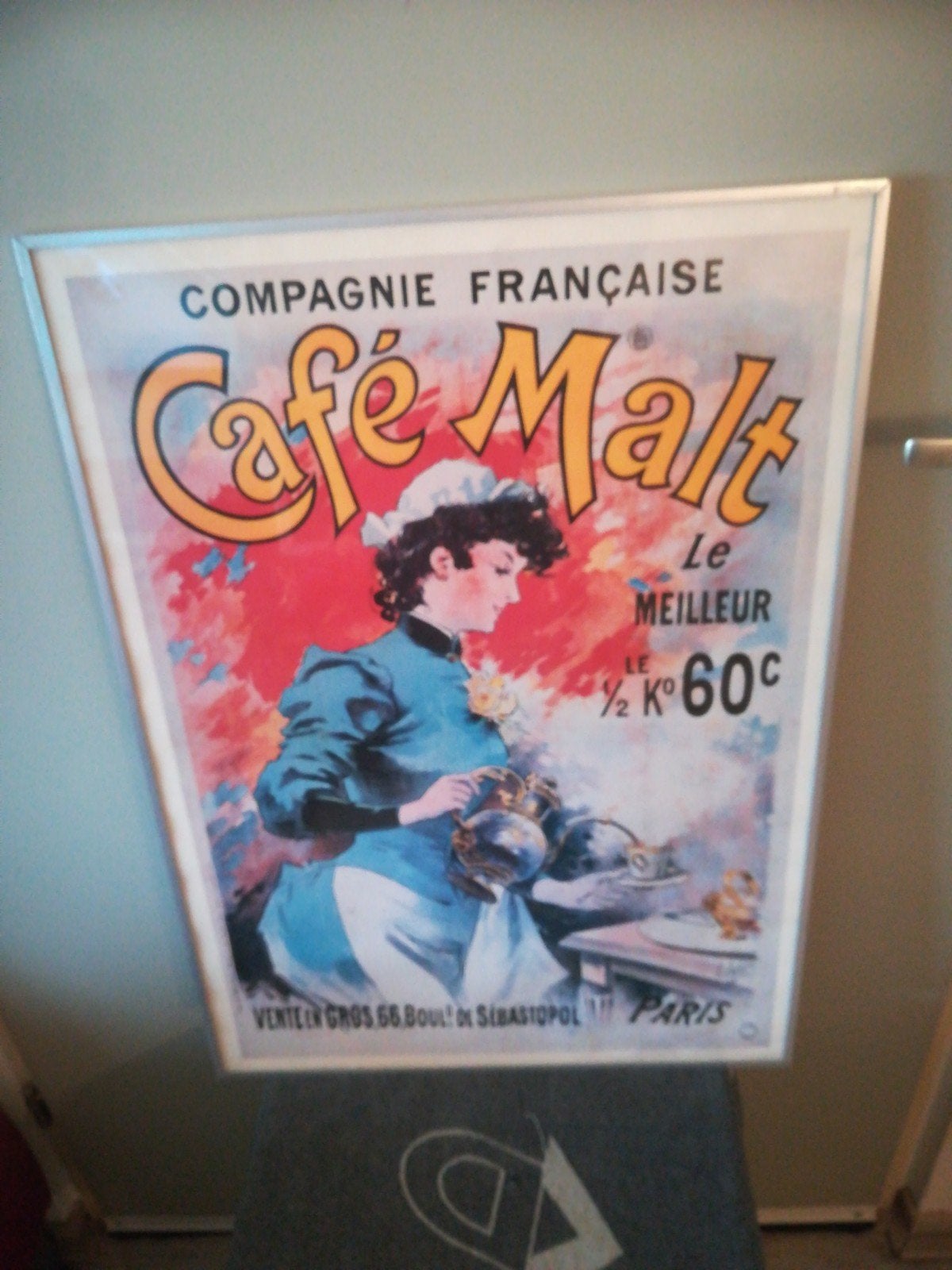 Vintage Café Malt Poster - 70x50 cm, Ophalen, Met lijst, A1 t/m A3, Reclame