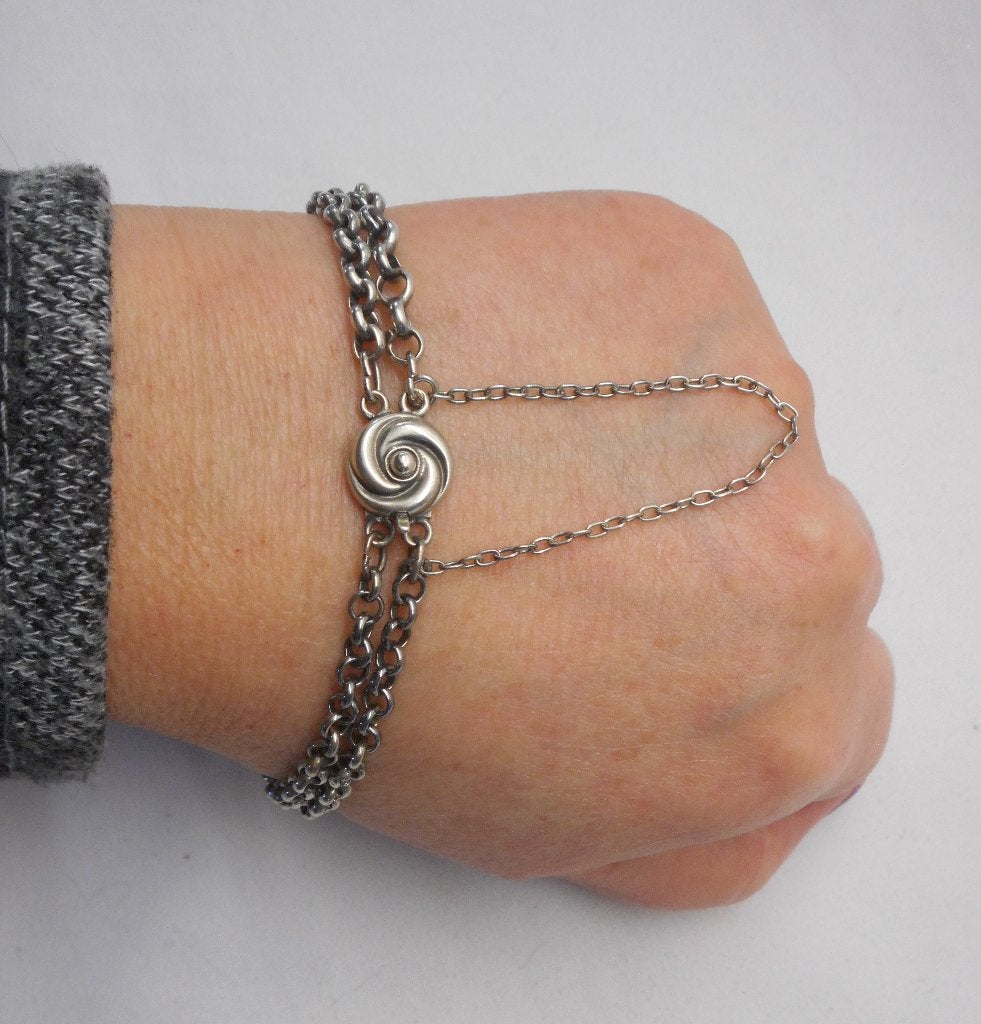 Zilveren antieke 2 rijen jasseron armband nr.140, Sieraden, Tassen en Uiterlijk, Verzenden, Zilver, Armband