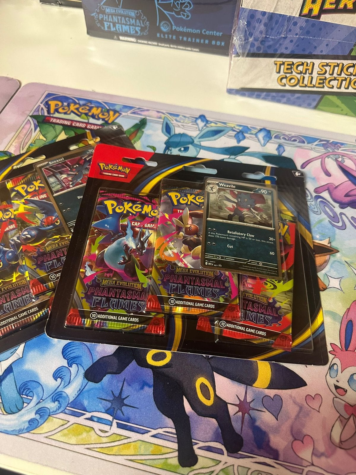 Pokémon Phantasmal Flames Booster Packs met Weavile kaart, Ophalen of Verzenden, Nieuw, Booster