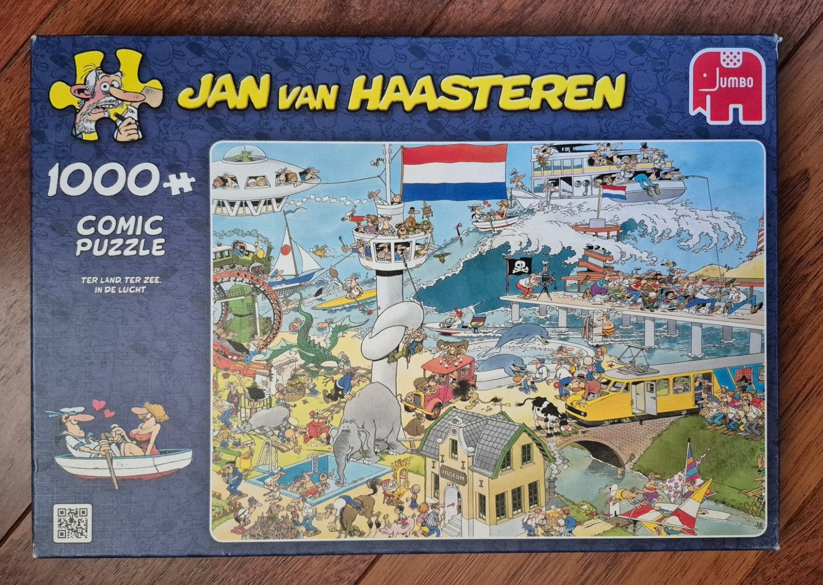 Jan van Haasteren,  1000 st, Te land, ter zee en in de lucht, Ophalen of Verzenden, 500 t/m 1500 stukjes, Zo goed als nieuw
