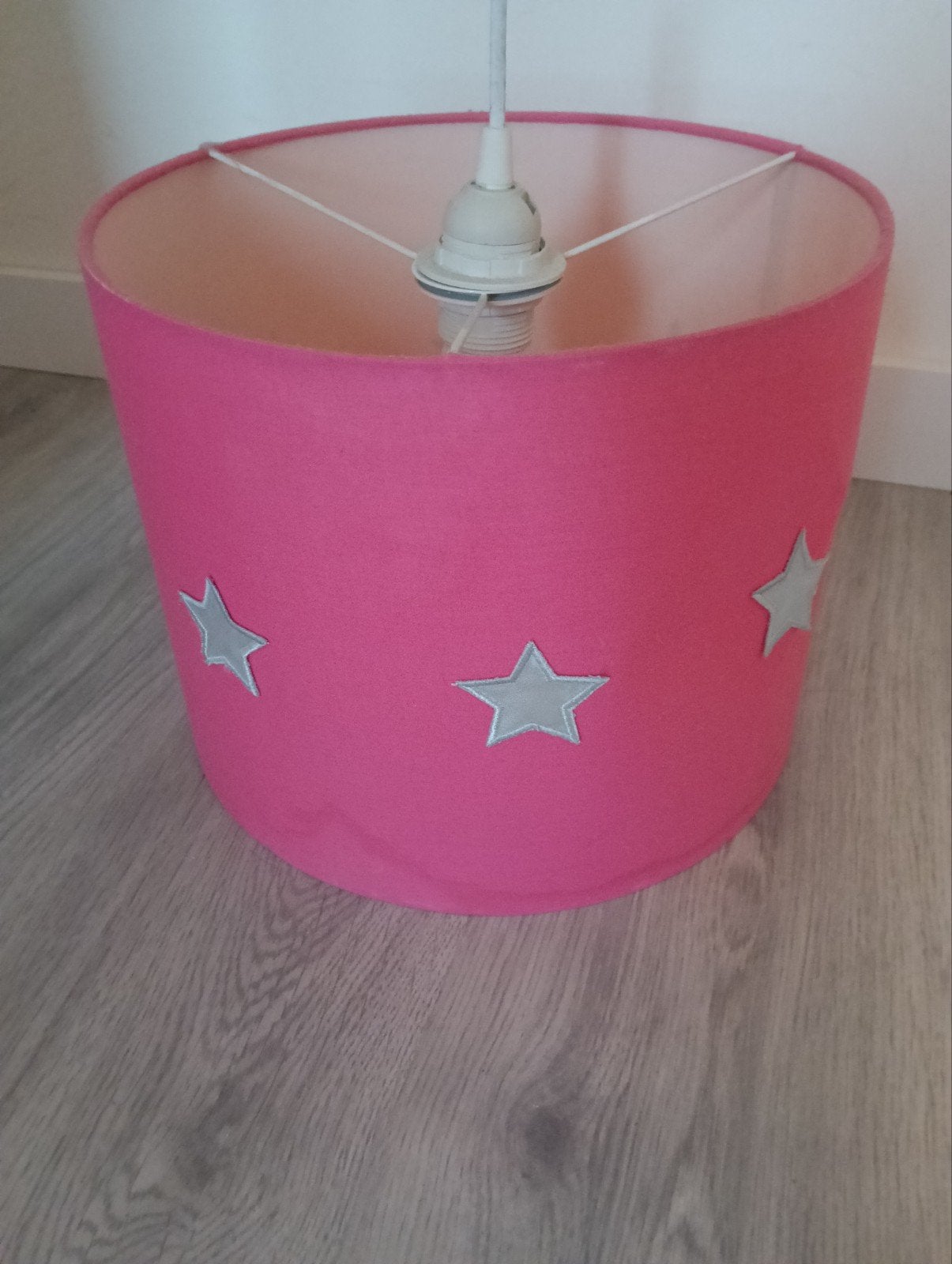 Roze kinderlamp met sterren, Ophalen, Zo goed als nieuw