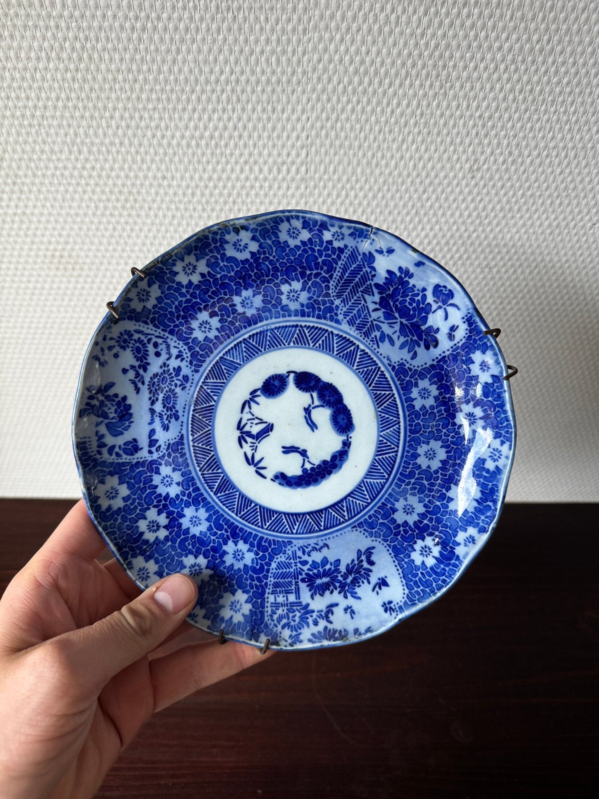 KAPOT, Antiek Japans Blauw Wandbord, Porselein, Keramiek, Antiek en Kunst, Ophalen of Verzenden