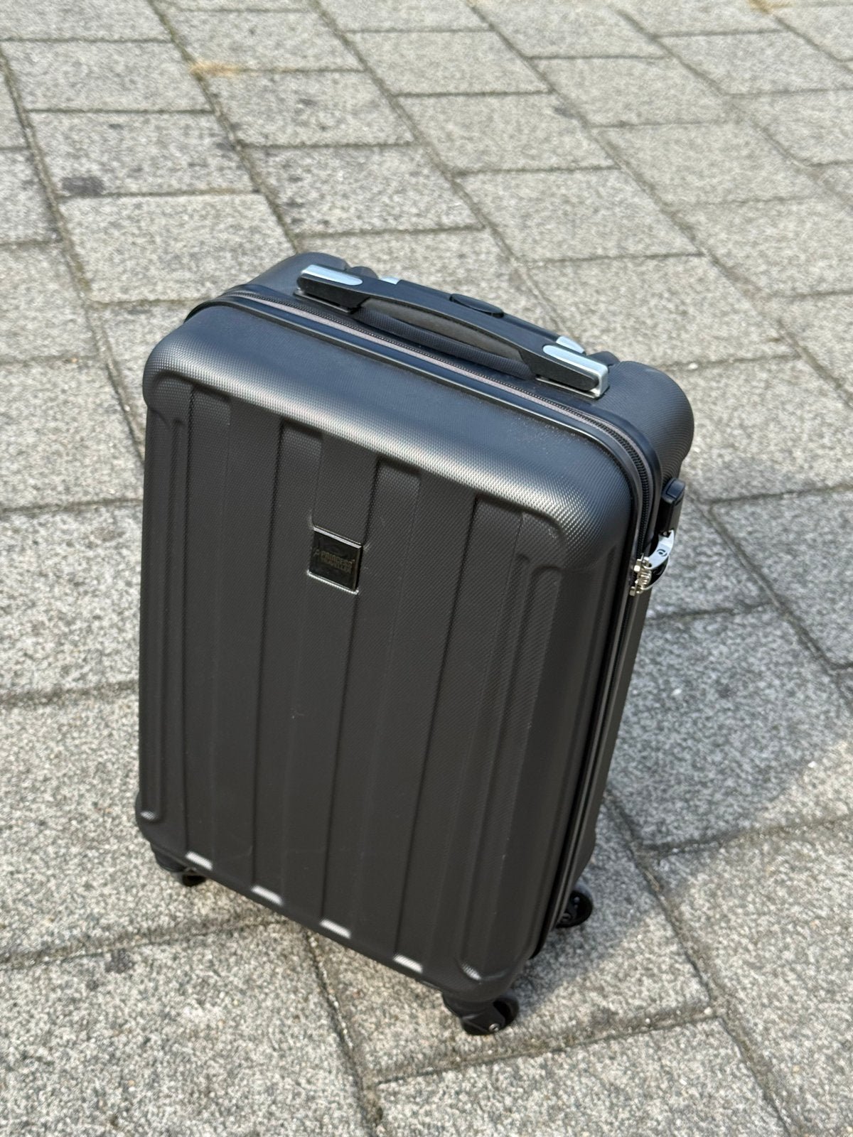 Princess Traveller Handbagage Koffer - Zwart, Gebruikt, 50 tot 60 cm, Hard kunststof, Slot