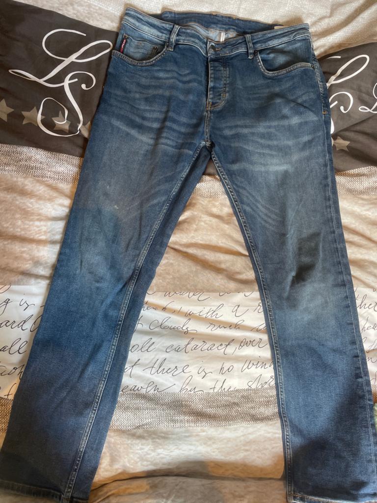 Prada heren spijker broek, Ophalen of Verzenden, Zo goed als nieuw, Blauw, W32 (confectie 46) of kleiner