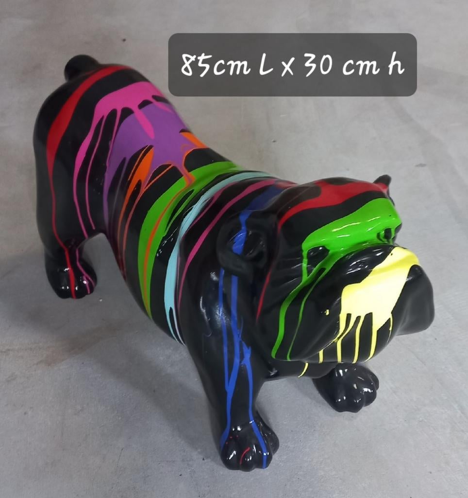 Engelse Bulldog Beeld - Kleurrijk en Modern Design, Ophalen