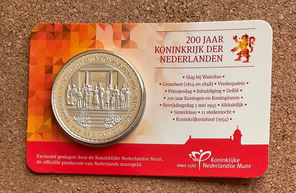 Penning NEDERLAND COINCARD  30 april 1948-2012 Koninginedag., Postzegels en Munten, Penningen en Medailles, Ophalen of Verzenden