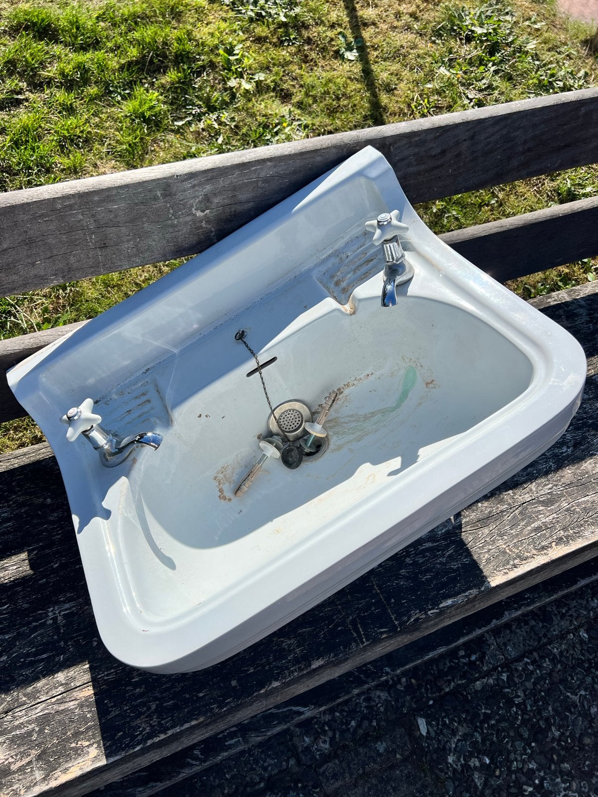 Vintage Jaren '30 Wasbak Wit - Authentiek Sanitair, Ophalen