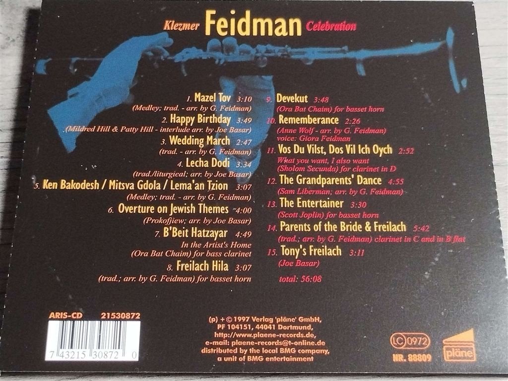 Feidman ‎– Klezmer Celebration, Cd's en Dvd's, Ophalen of Verzenden, Zo goed als nieuw