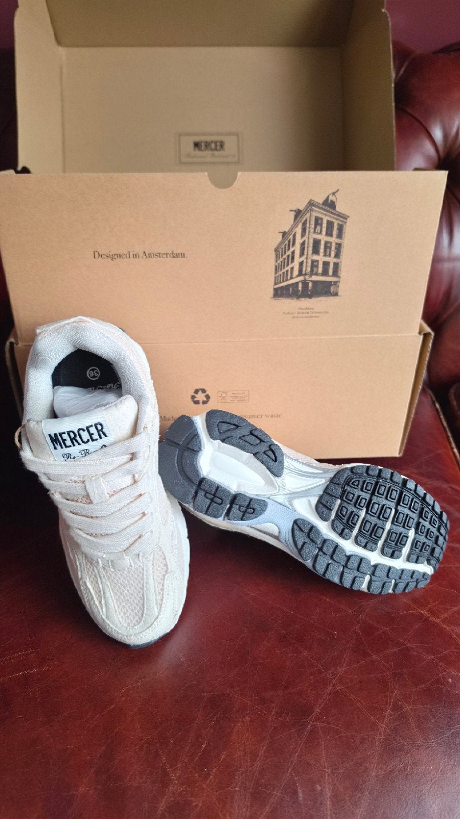 Mercer Re-Run Pineapple Sneakers Maat 36, Beige, Nieuw, Ophalen of Verzenden, Sneakers of Gympen
