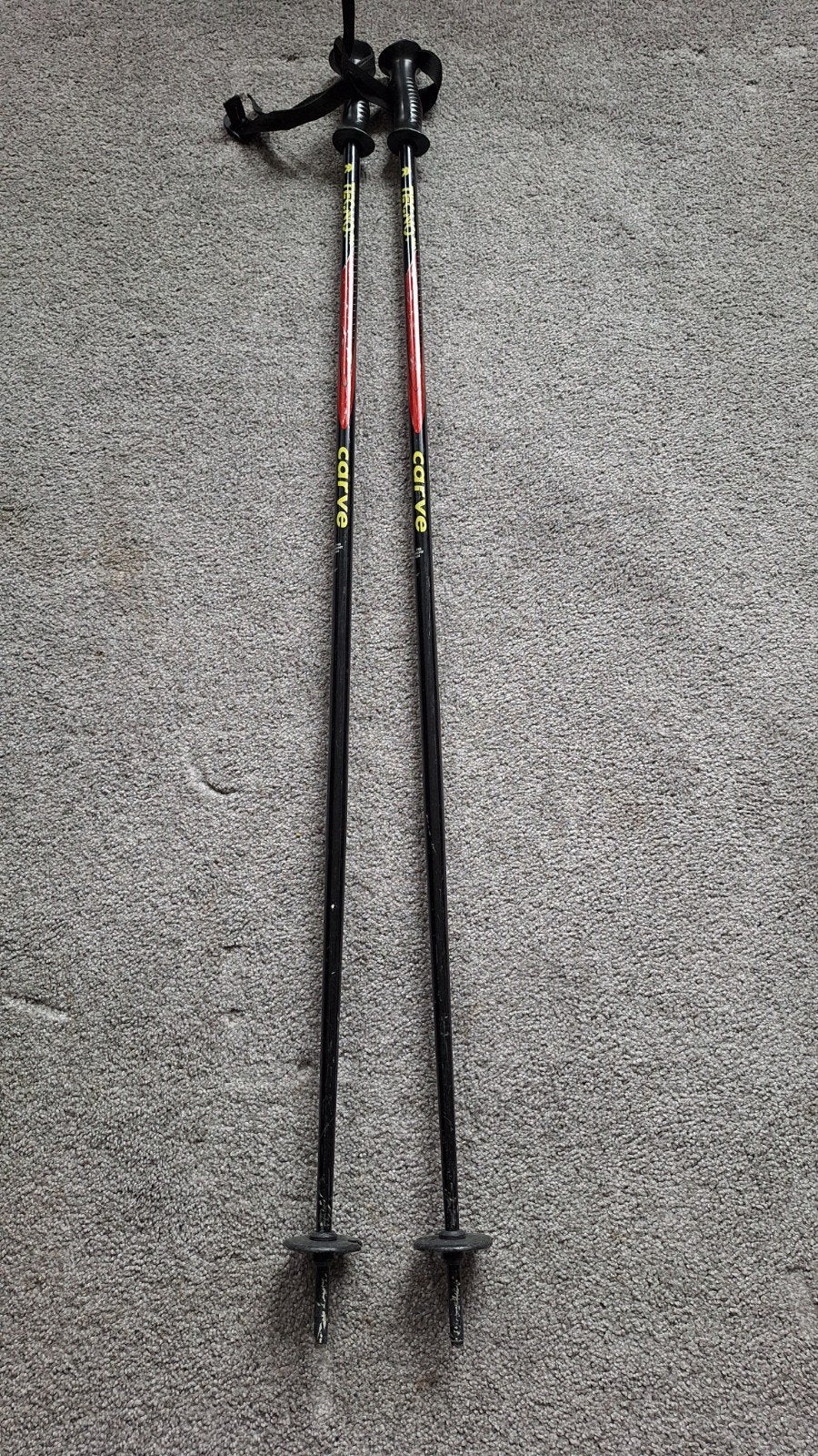 Tecno Pro Carve skistokken 125 cm, Gebruikt, Stokken, 100 tot 140 cm, Carve