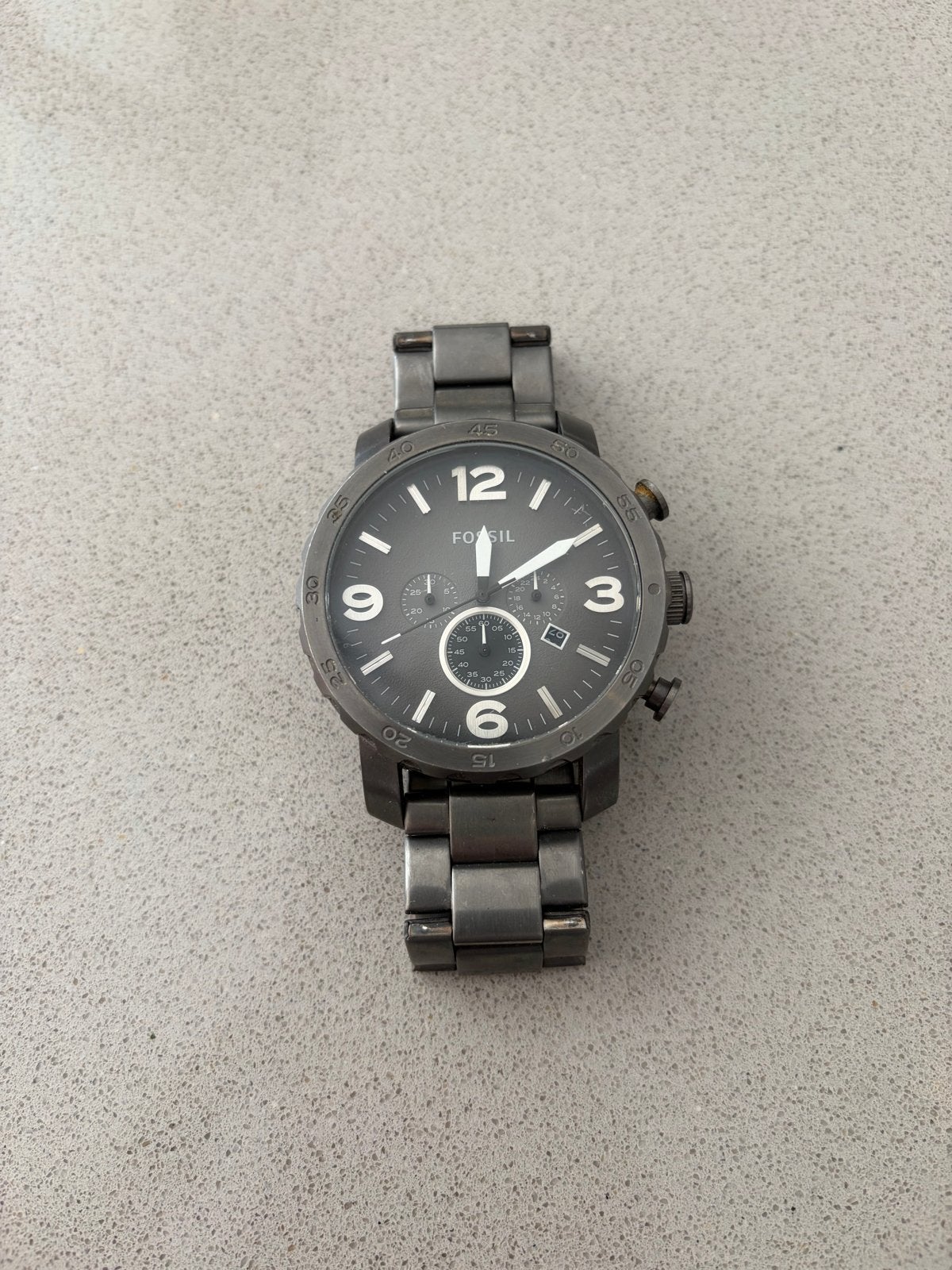 Fossil Herenhorloge - JR1437 - batterij leeg, Sieraden, Tassen en Uiterlijk, Staal, Gebruikt, Staal, Polshorloge