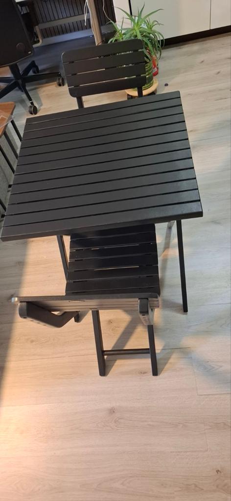 JUTLANDIA bistroset inklapbare tafen + klapstoelen tuinset, Ophalen, Zo goed als nieuw, Vierkant, Hout
