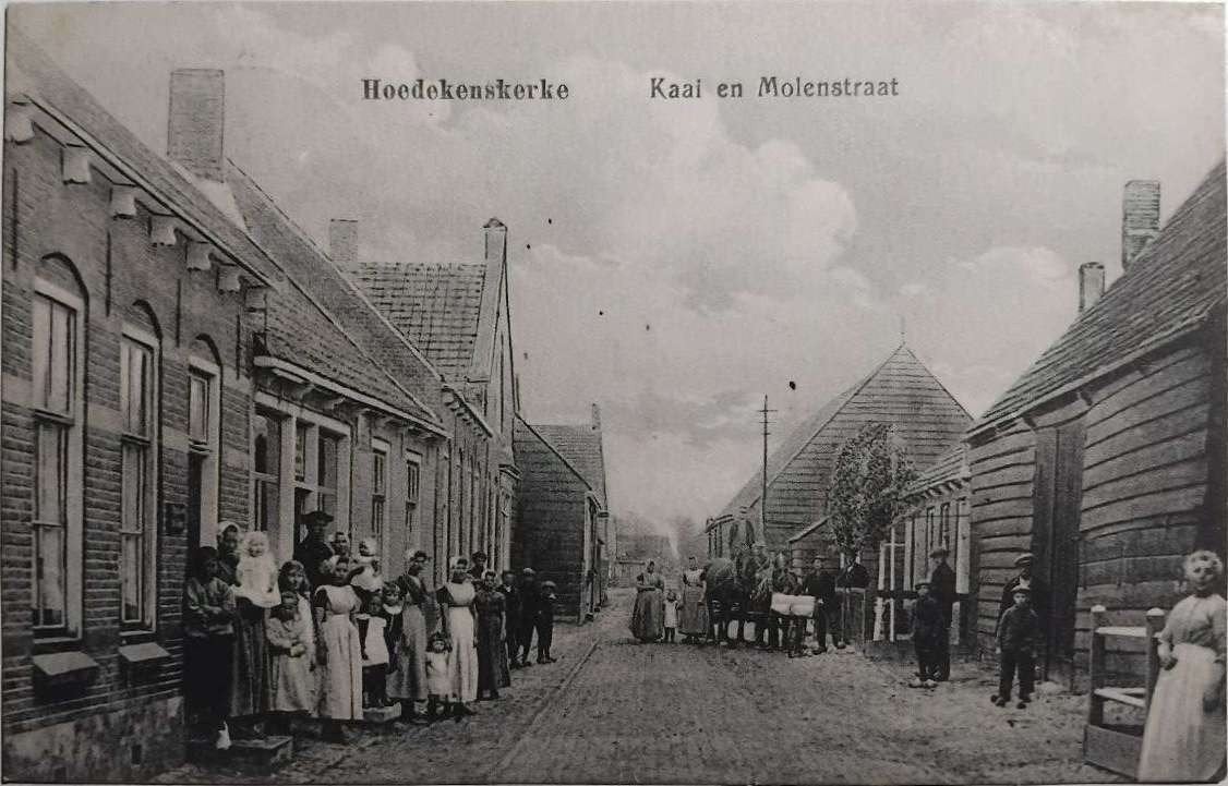 Hoedekenskerke (Zeeland) - Kaai & Molenstraat 1910, Ophalen of Verzenden, Voor 1920, Gelopen, Zeeland
