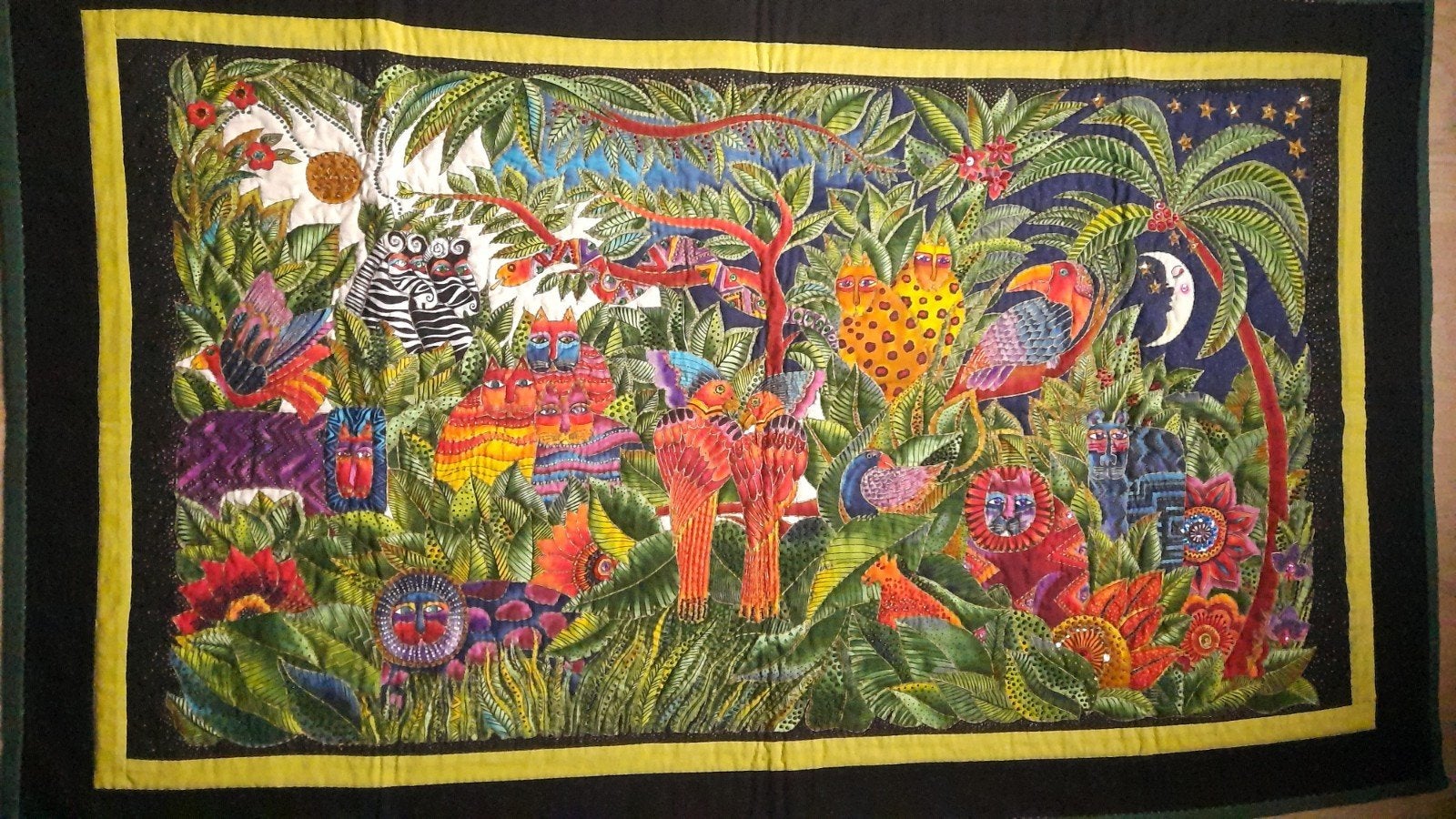 Unieke Handgemaakte Quilt wandkleed - Jungle Thema, Ophalen of Verzenden, Nieuw, Rechthoekig