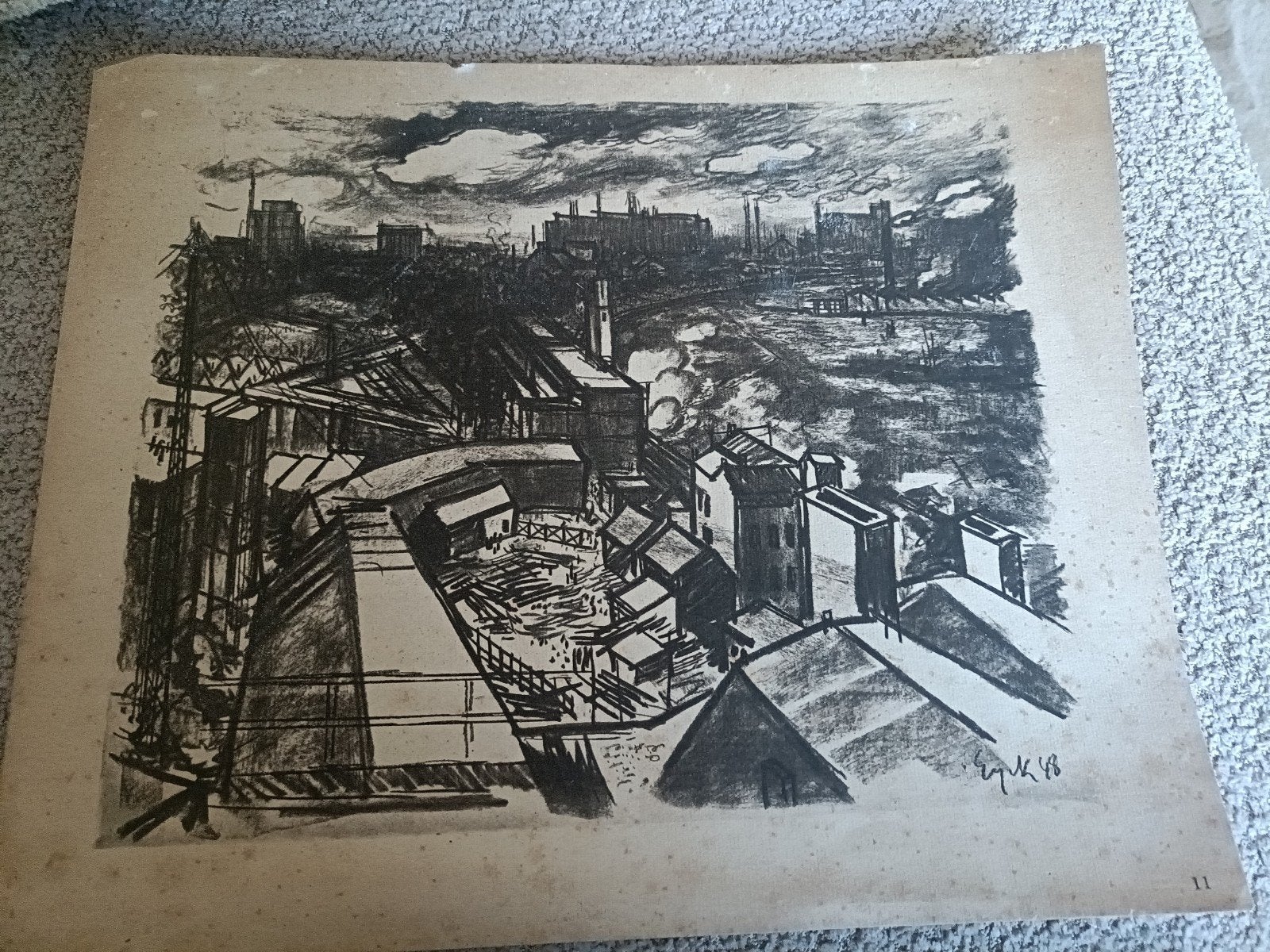 Houtskool tekening Charles van Eyck ( reproductie), Antiek en Kunst, Ophalen of Verzenden