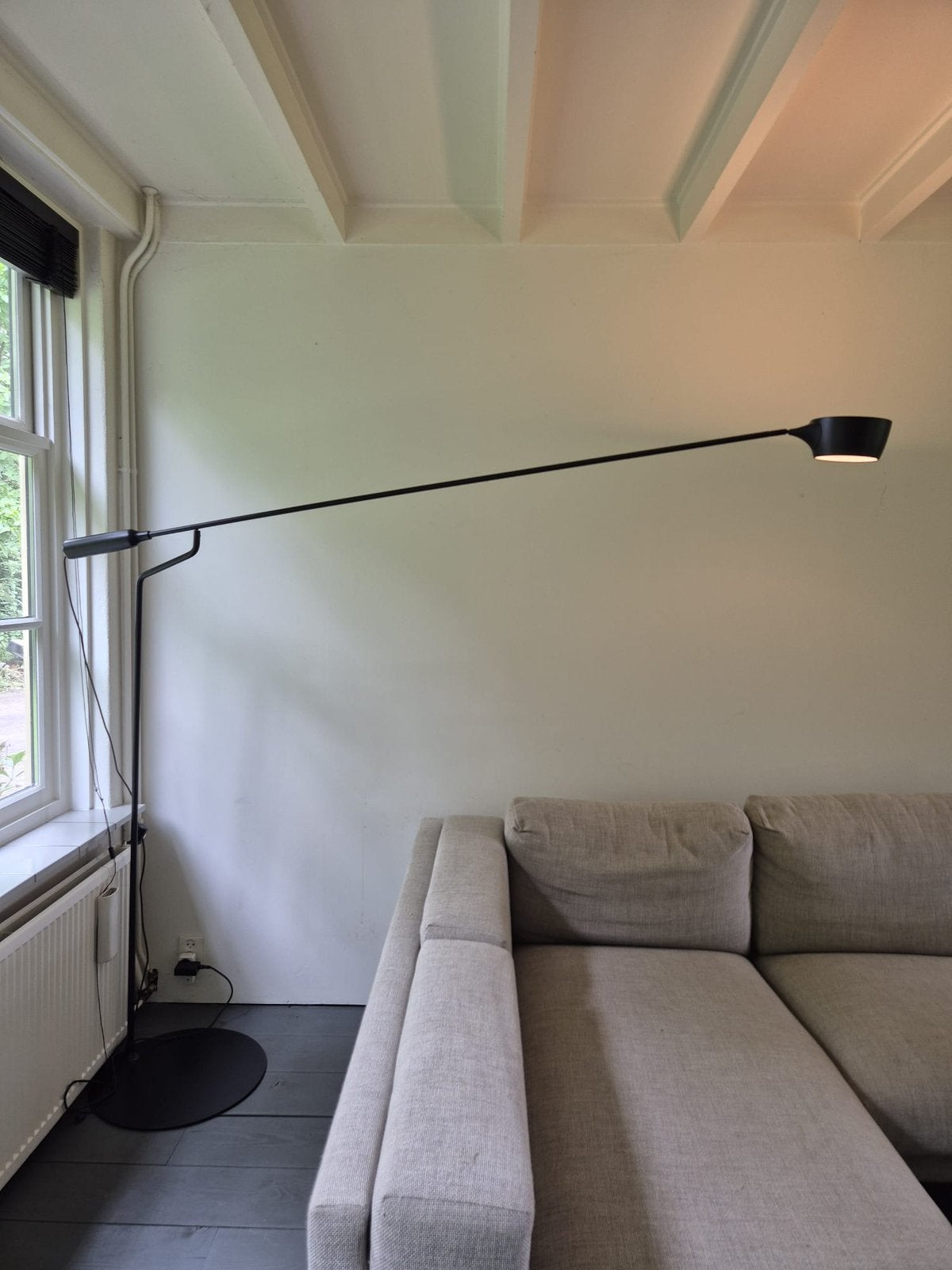IKEA VÅGHÖJD LED vloerlamp – zwart – dimbaar, Ophalen, Zo goed als nieuw, 150 tot 200 cm