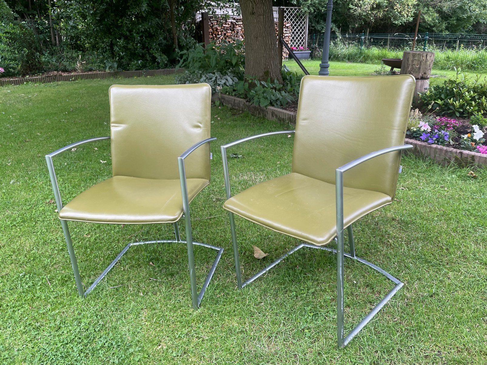 6 eetkamer stoelen Bree’s world groen, Huis en Inrichting, Stoelen, Ophalen, Gebruikt, Overige kleuren, Leer