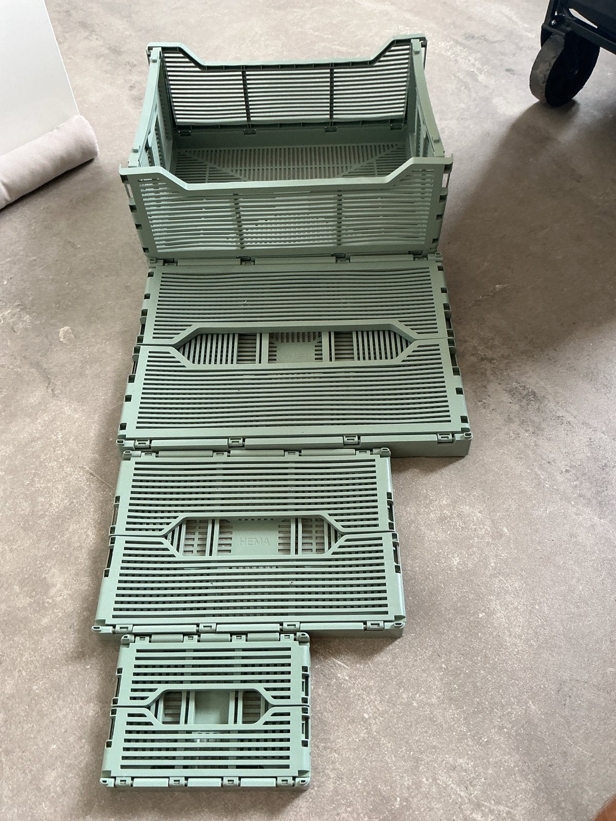 4 Hema Stapelkratjes - Opvouwbaar en Handig, Gebruikt, Opvouwbaar, Minder dan 35 cm, Minder dan 50 cm