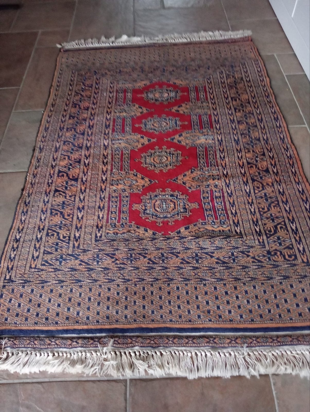 Perzisch tapijt met traditioneel patroon, Gebruikt, 150 tot 200 cm, Rechthoekig, Rood