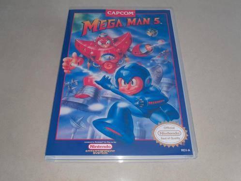 Mega Man 5 NES Game Case, Spelcomputers en Games, Games | Nintendo NES, Avontuur en Actie, Verzenden, 1 speler, Zo goed als nieuw