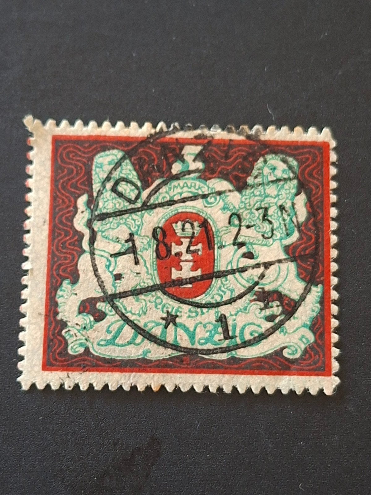 Danzig Mi 87-X. Verm. vals stempel, Verzenden, Overige periodes, Gestempeld