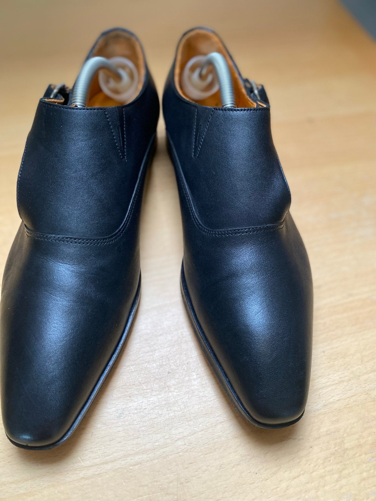 Reinhard Frans Zwarte Leren Single Monk Gespschoenen 42, Verzenden, Zo goed als nieuw, Zwart, Gespschoenen