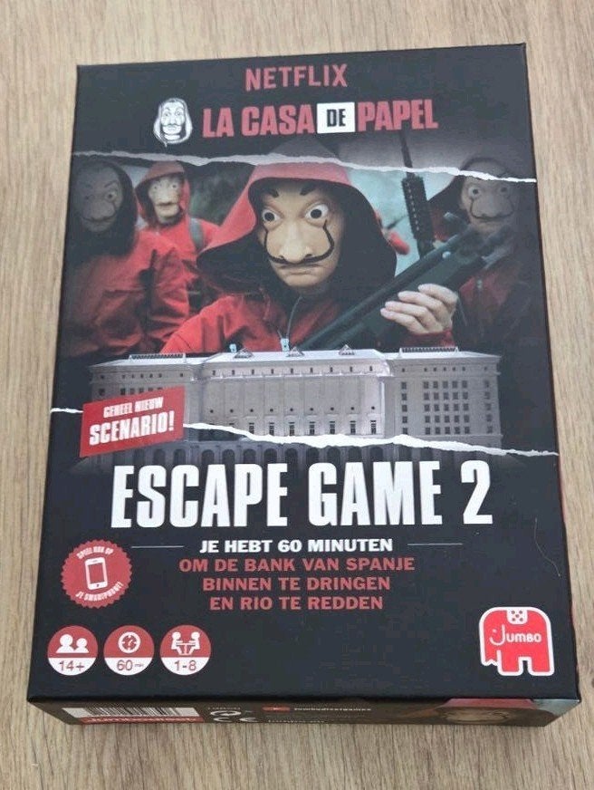 Netflix La Casa de Papel Escape Game 2 - Nieuw Scenario, Een of twee spelers, Ophalen of Verzenden, Nieuw, Jumbo
