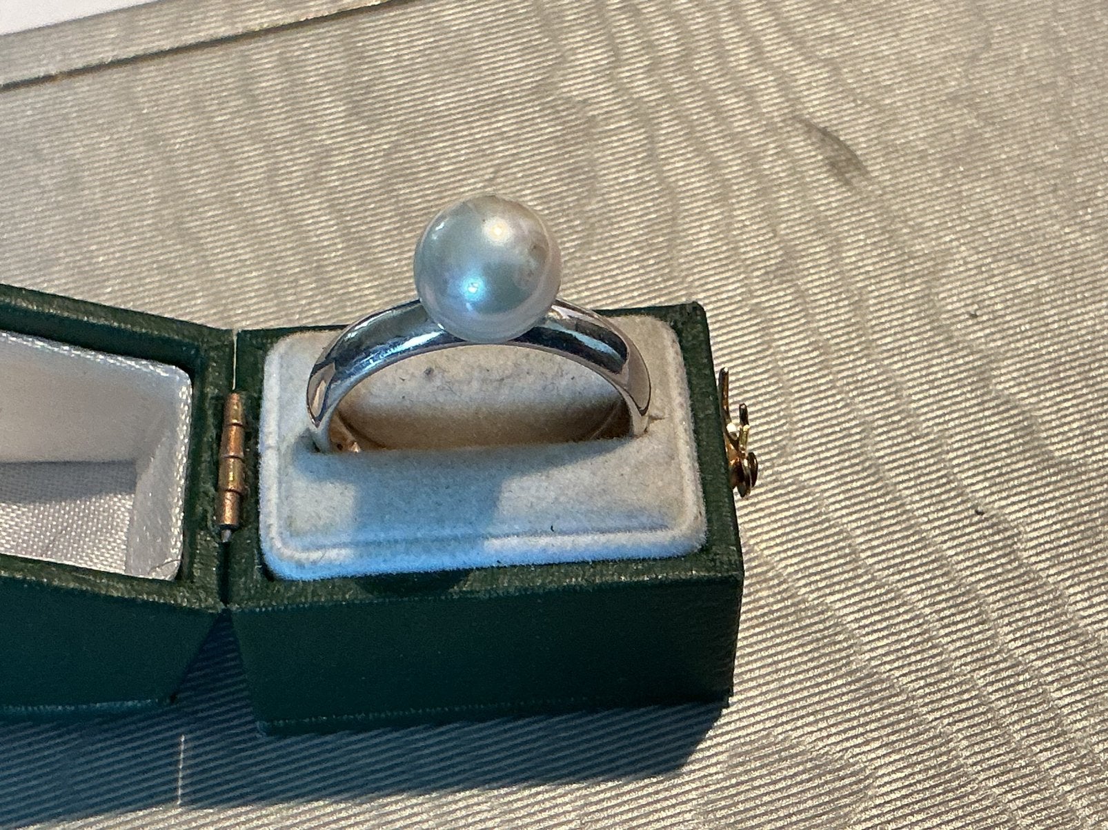 925 ZILVER RING MET FAUX PAREL, MAAT CIRCA 17, Verzenden, Zilver, Ring