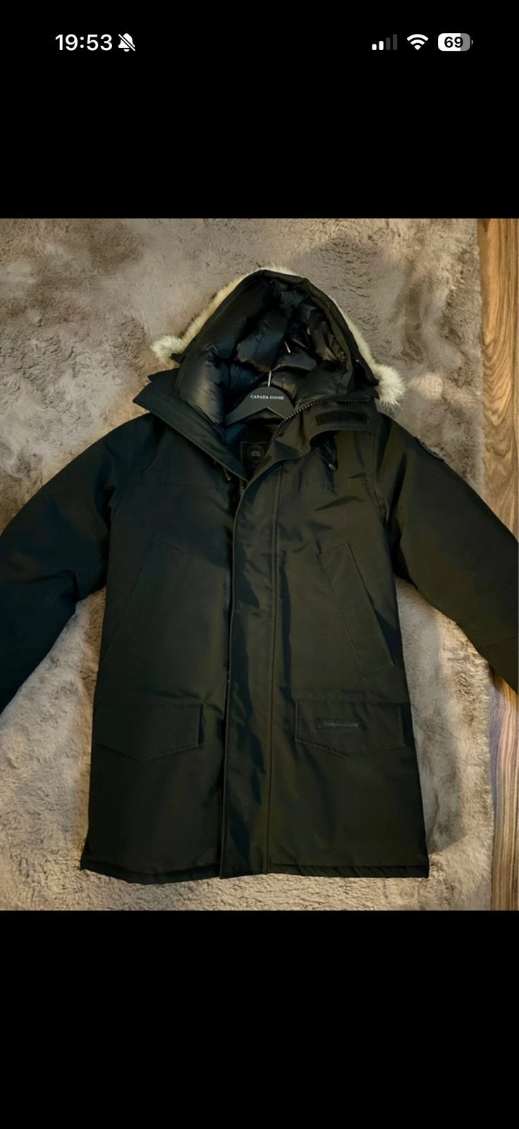 Canada Goose Langford Parka S fusion fit black label coyote, Ophalen of Verzenden, Zo goed als nieuw, Zwart