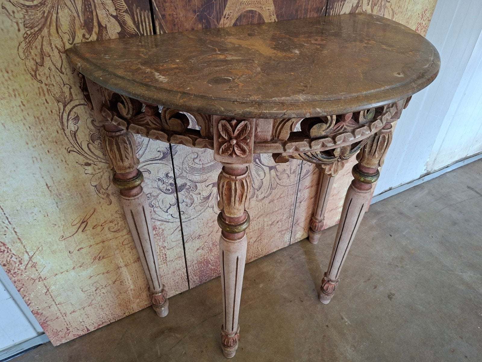 Antieke barok wandconsole, sidetable. haltafel, Ophalen of Verzenden, Hout, Wandkapstok, Minder dan 100 cm