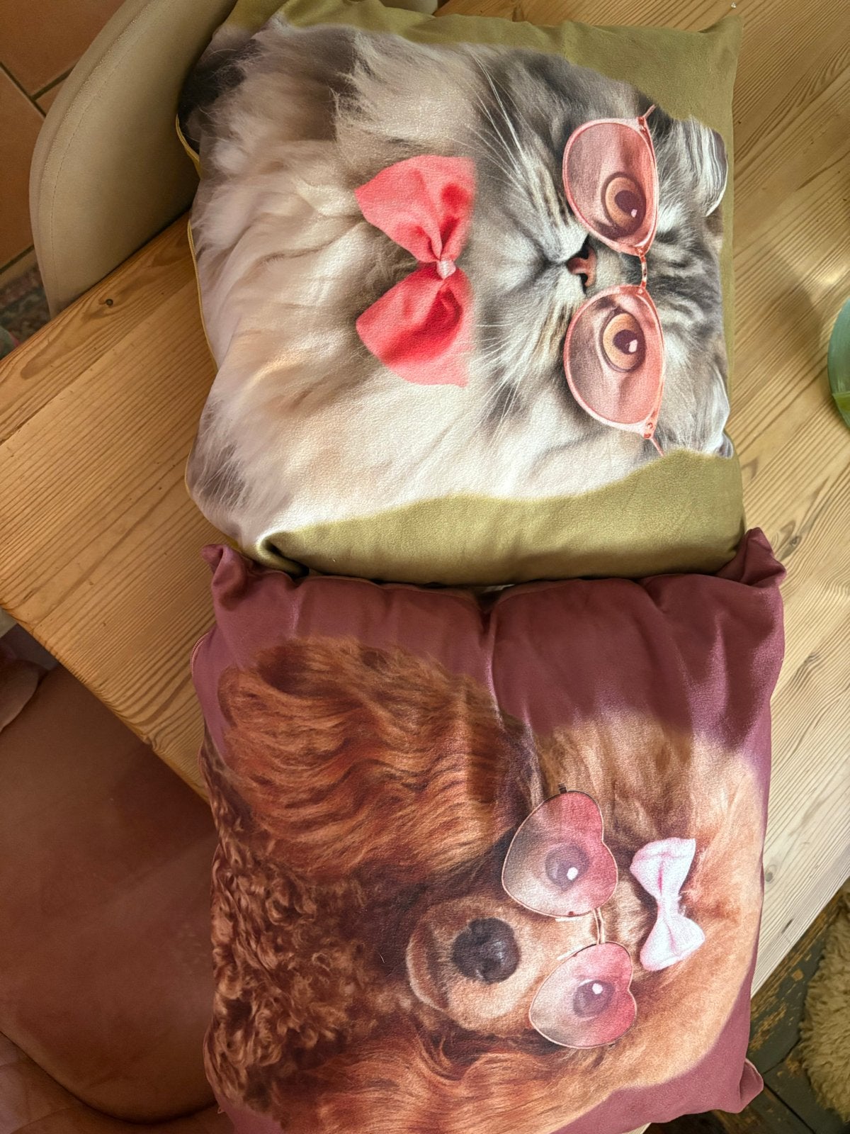 Leuke sierkussens met dierenprint (kat en hond), Overige merken, Gebruikt, Meerkleurig, Afneembare hoes